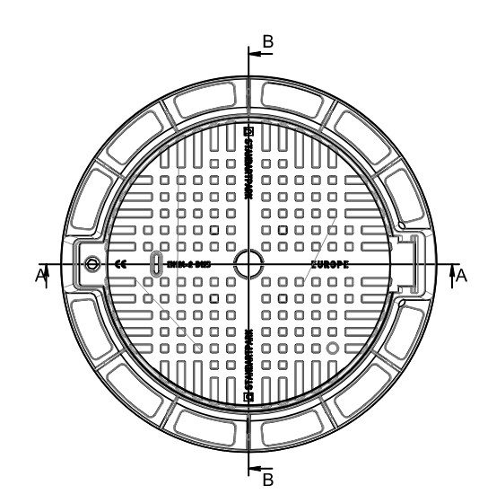 A07 LTŽ Pokrov okrogli - Fonta B125kN 550mm - slika 2